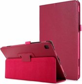 Voor Samsung Galaxy Tab A7 10.4 (2020) T500 Litchi Textuur Horizontale Flip Effen Kleur Leren Case met Houder (Magenta)