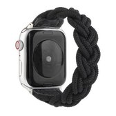 Elastische geweven horlogeband voor Apple Watch Series 6 & SE & 5 & 4 40 mm / 3 & 2 & 1 38 mm, lengte: 150 mm (zwart)