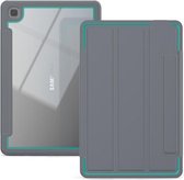 Voor Samsung Galaxy Tab A7 10.4 (2020) Acryl + TPU Horizontale Flip Smart Leren Case met Drie-vouwbare Houder & Wek- / Slaapfunctie (Grijs Groen)