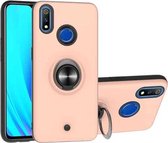 Voor OPPO Realme 3 Pro 2 in 1 pc + TPU beschermhoes met 360 graden roterende ringhouder (roségoud)