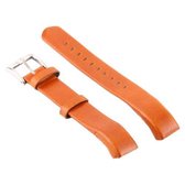 Smart Watch glanzende lederen horlogeband voor Fitbit Alta (oranje)