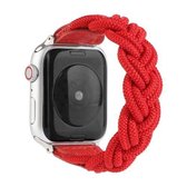 Elastische geweven horlogeband voor Apple Watch Series 6 & SE & 5 & 4 40 mm / 3 & 2 & 1 38 mm, lengte: 120 mm (rood)