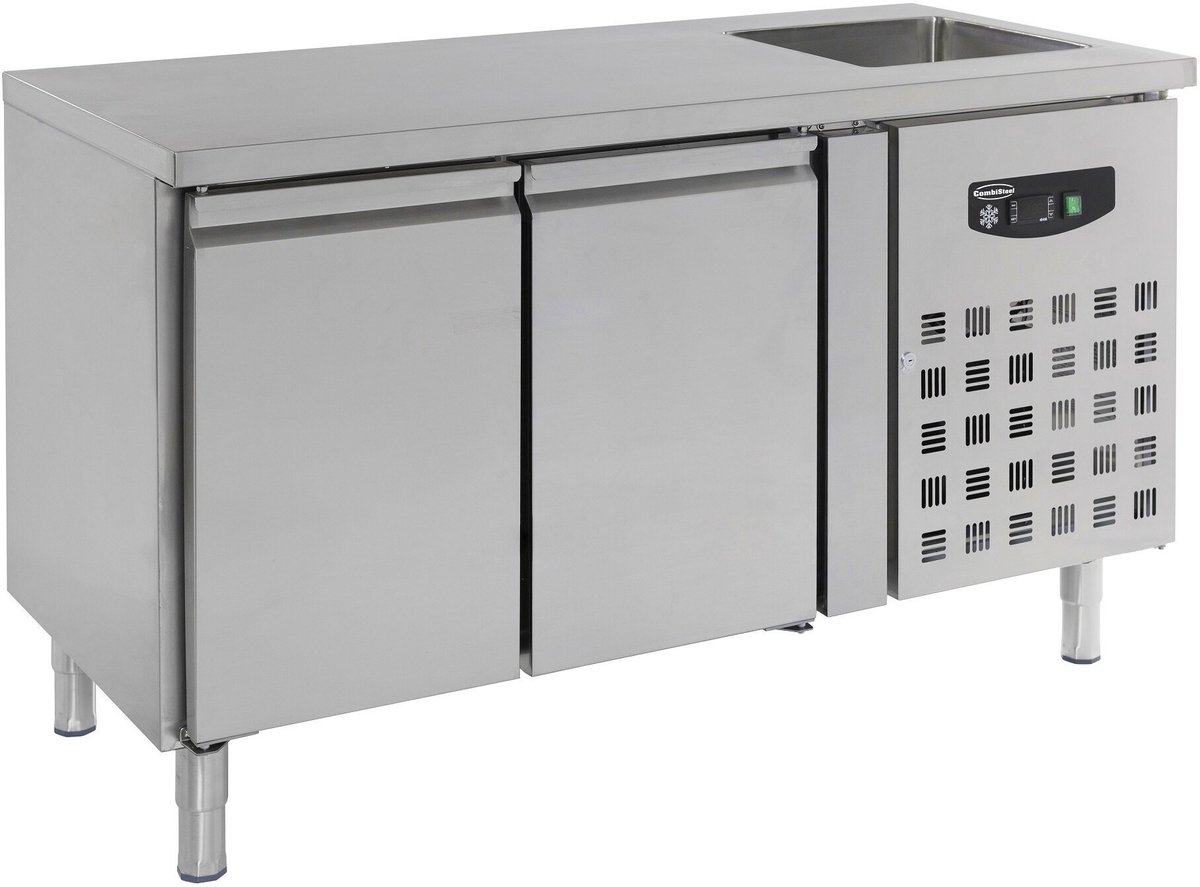 Professionele Koelwerkbank Spoelbak | 2 Deuren | Standard Line | RVS | Combisteel | 7450.0210 | Horeca