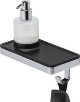 Geesa Frame Zeepdispenser met planchet en handdoekhaak - Zwart / Chroom