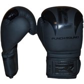 Punch Round Bokshandschoenen "SLAM" Zwart op Zwart 12 OZ