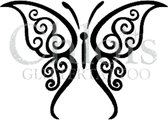 Chloïs Glittertattoo Sjabloon 5 Stuks - Butterfly Curl - CH2005 - 5 stuks gelijke zelfklevende sjablonen in verpakking - Geschikt voor 5 Tattoos - Nep Tattoo - Geschikt voor Glitte
