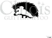Chloïs Glittertattoo Sjabloon 5 Stuks - Hedgehog - CH1814 - 5 stuks gelijke zelfklevende sjablonen in verpakking - Geschikt voor 5 Tattoos - Nep Tattoo - Geschikt voor Glitter Tatt
