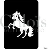 Chloïs Glittertattoo Sjabloon 5 Stuks - Cute Pony Bella - CH1809 - 5 stuks gelijke zelfklevende sjablonen in verpakking - Geschikt voor 5 Tattoos - Nep Tattoo - Geschikt voor Glitt