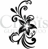 Chloïs Glittertattoo Sjabloon 5 Stuks - Swirl Flower - CH3032 - 5 stuks gelijke zelfklevende sjablonen in verpakking - Geschikt voor 5 Tattoos - Nep Tattoo - Geschikt voor Glitter