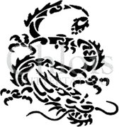 Chloïs Glittertattoo Sjabloon 5 Stuks - Chinese Dragon - CH2500 - 5 stuks gelijke zelfklevende sjablonen in verpakking - Geschikt voor 5 Tattoos - Nep Tattoo - Geschikt voor Glitte