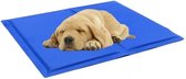 Koelmat voor Honden en Katten en huisdieren – koelkussen met gel voor middelgrote tot grote hondenrassen - Verkoelende Mat - Cooling Mat – 90 x 50 cm - Blauw