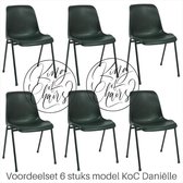 King of Chairs -set van 6- model KoC Daniëlle zwart met zwart onderstel. Kantinestoel stapelstoel kuipstoel vergaderstoel tuinstoel kantine stapel stoel kantinestoelen stapelstoele