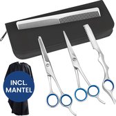 Professionele RVS Kappersset | Inclusief Knipschaar | Uitdunschaar | Styling Razor | Etui | Kam | Kappersschaar Set