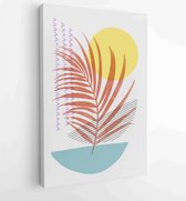 Summer tropical wall arts vector. Palm leaves, monstera leaf 3 - Moderne schilderijen – Vertical – 1922501987 - 80*60 Vertical