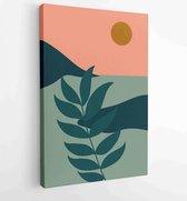Mountain and Botanical wall art vector set. Earth tones landscapes wallpaper 2 - Moderne schilderijen – Vertical – 1924982627 - 50*40 Vertical