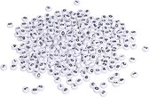Plastic letterkralen 6mm rond zwart 40gr