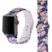 Siliconen drukband voor Apple Watch Series 5 & 4 40 mm (roze bloemenpatroon)
