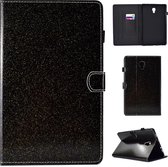 Voor Galaxy Tab A 10.5 T590 Varnish Glitterpoeder Horizontaal Flip Leren Case met Houder & Kaartsleuf (Zwart)