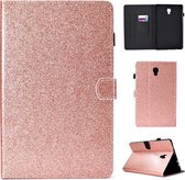 Voor Galaxy Tab A 10.5 T590 Varnish Glitterpoeder Horizontaal Flip Leather Case met houder & kaartsleuf (Rose Gold)