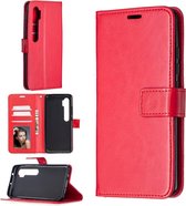 Voor Xiaomi Mi Note 10 Lite Crazy Horse Texture Horizontale Flip Leather Case met houder & kaartsleuven & portemonnee & fotolijst (rood)