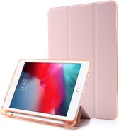 Voor ipad mini 4 airbag horizontale flip lederen tas met drievoudige houder (roze)