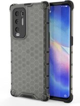 Voor OPPO Reno5 Pro + schokbestendige honingraat pc + TPU-hoes (zwart)