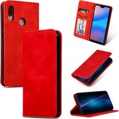 Retro Skin Feel Business Magnetische Horizontale Leren Flip Case voor Huawei P20 Lite (Rood)