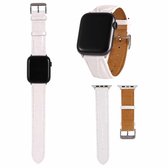 Voor Apple Watch Series 5 & 4 44mm / 3 & 2 & 1 42mm krokodiltextuur lederen polsband (wit)