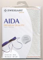 Witte Glitter Aida 5.4 kruisjes per cm - 14 count Zweigart 48 x 53 cm