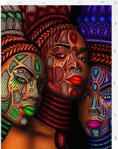 Schilderen op Nummer Afrikaanse Vrouwen 40x50 met Frame Volwassenen Kinderen - Kleuren op Nummer - Paint by Number - Hobbypainting.nl®