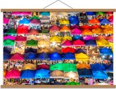 Schoolplaat – Marktkraampjes  - 90x60cm Foto op Textielposter (Wanddecoratie op Schoolplaat)