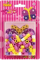 Hama MAXI VLINDER SET strijkkralen met roze / paars / geel / wit inclusief vormpje / grondplaat / legbordje met extra grote maxi strijkparels en strijkpapier (creatief cadeau idee