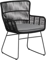 Exotan Grace dining chair/tuinstoel antraciet steel frame