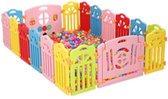 Baby Speelbox -Baby Kinderbox - Babybox- Boxen-Speelpen - Ballenbak - Grondbox - Kruipbox - voor Peuter en kind - Afscherming - met zuignappen - 240x 160cm - 16 hekjes - 1 poort met slot - 1 