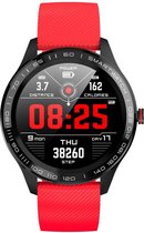 Belesy® Liberty - Smartwatch Dames - Smartwatch Heren - Horloge - Stappenteller - Calorieënverbruik - Hartslag en Bloeddruk - 1,3 inch - Multi sport - Zwart - Siliconen - Rood - Cadeau