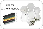 24 Hexagon wandspiegels | Acryl | Woonkamer decoractie | Zilver | 184*160*92mm | kunststof