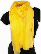 LANGE DUNNE DAMES SJAAL - GEEL - 180 X 98CM