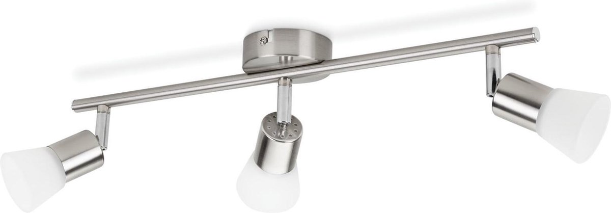 Philips LED Opbouwspot 3-Lichts – Essentials Decagon – Richtbare Lamp Slaapkamer – Chroom – Warm Wit – 15000h