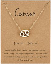 Cabantis Horoscoop-Ketting|Horoscoop|Ketting Dames|Ketting Heren| Goudkleurig|Cancer|Kreeft