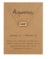Cabantis Horoscoop-Ketting|Horoscoop|Ketting Dames|Ketting Heren| Goudkleurig|Aquarius|Waterman