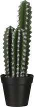 2x stuks cactus kunstplanten groen in pot H38 x D12,5 cm - Kunstplanten/nepplanten