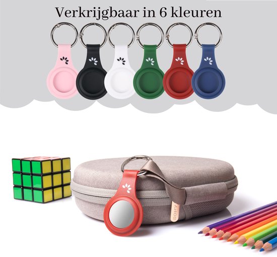 Étui en Siliconen Flouer pour Apple Airtag - Porte-clés Airtag - 1 pièce - Wit