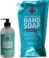 Handzeep - Hand Soap + Navulling met antibacteriële eigenschappen - 1000ml + 500ml