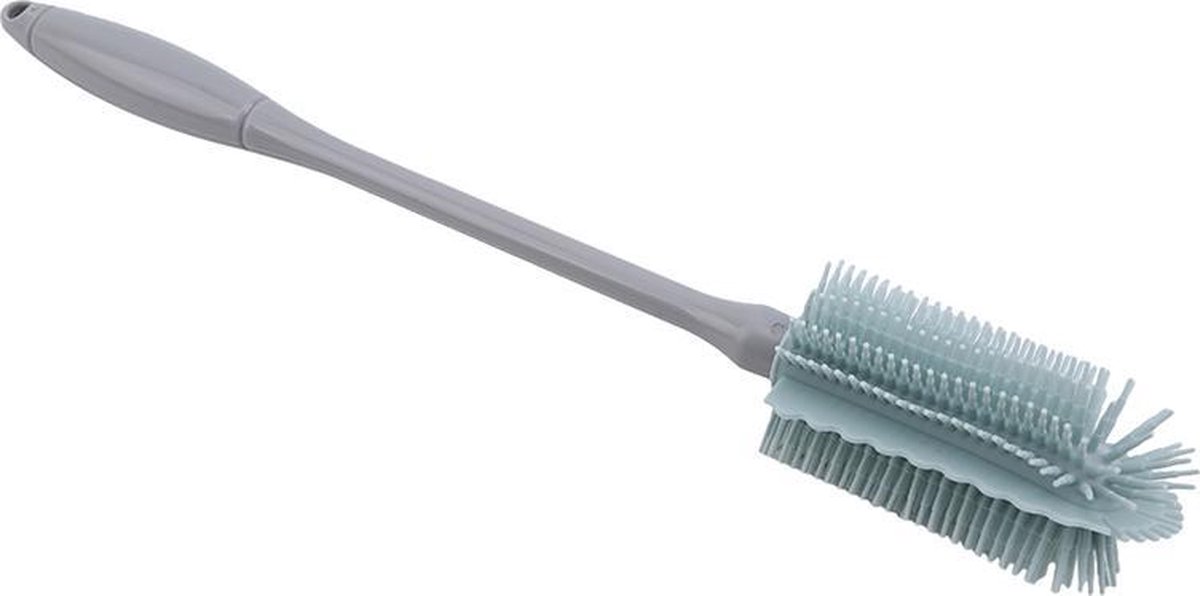 Goedkoopste Premium Siliconen Afwasborstel - Lange Borstel Om Glazen, Flessen, Vazen Te Wassen - Flessenborstel - Blauw