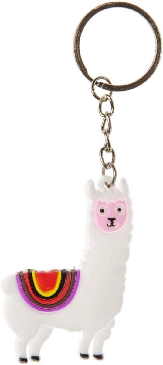 alpaca Sleutelhanger Alpaca 5,5 Cm Wit 6 stuks