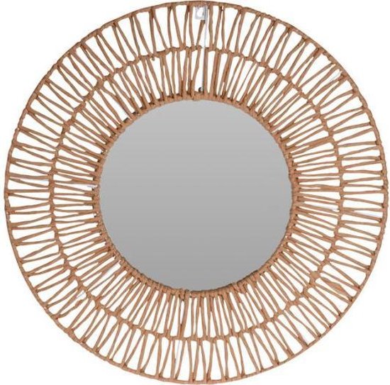 Miroir rond avec cadre en papier marron Ø60cm