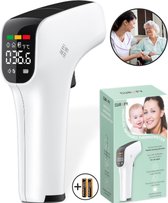 Thermomètre infrarouge médical - Certifié et Best testé - Mesure de la température du front et du corps en 1 seconde - Incl. Piles - Thermomètre à fièvre - Pour Bébé, Enfants et Adultes