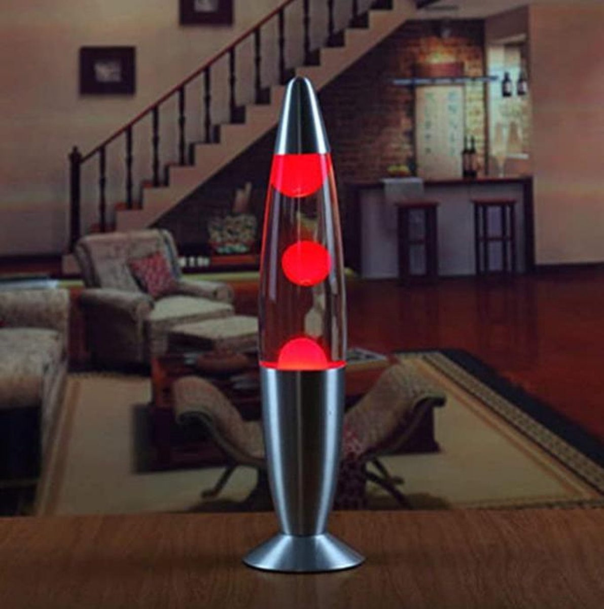 Magma Lavalamp 25W Rood Lava Lamp Tafellamp 34cm hoog