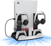 PlayCool 8 in 1 Oplaadstation Verticale Stand Geschikt voor Playstation 5 Disc en Digital/Ultra HD Edition PS5