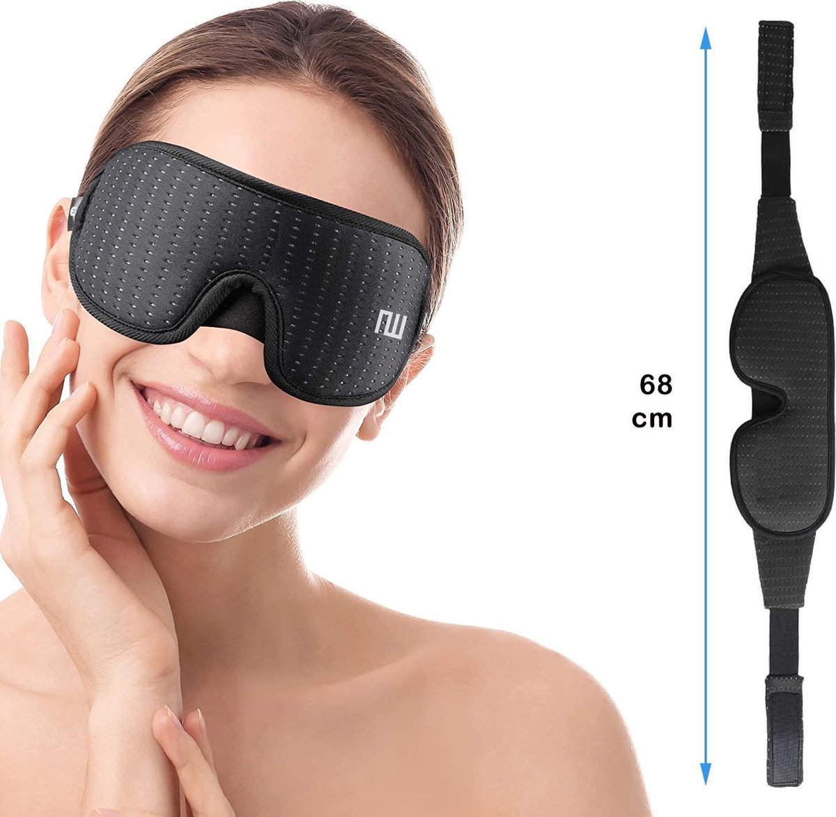 Northwall Luxe Slaapmasker voor Mannen en Vrouwen - 100% Verduisterend - 3D Ergonomisch Traagschuim - Oog Masker met Opbergzakje — afbeelding 5